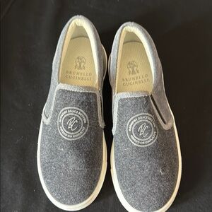 Brunello Cucinelli Gray Slip-On Sneakers